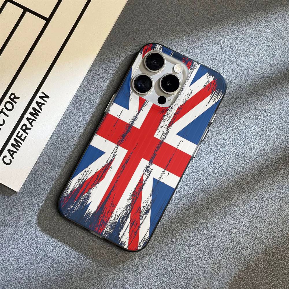 England British Uk Flag Phone Case For IPhone 17 16 15 14 13 12 11 Corrugated Frosted Soft Cover Anti-Slip