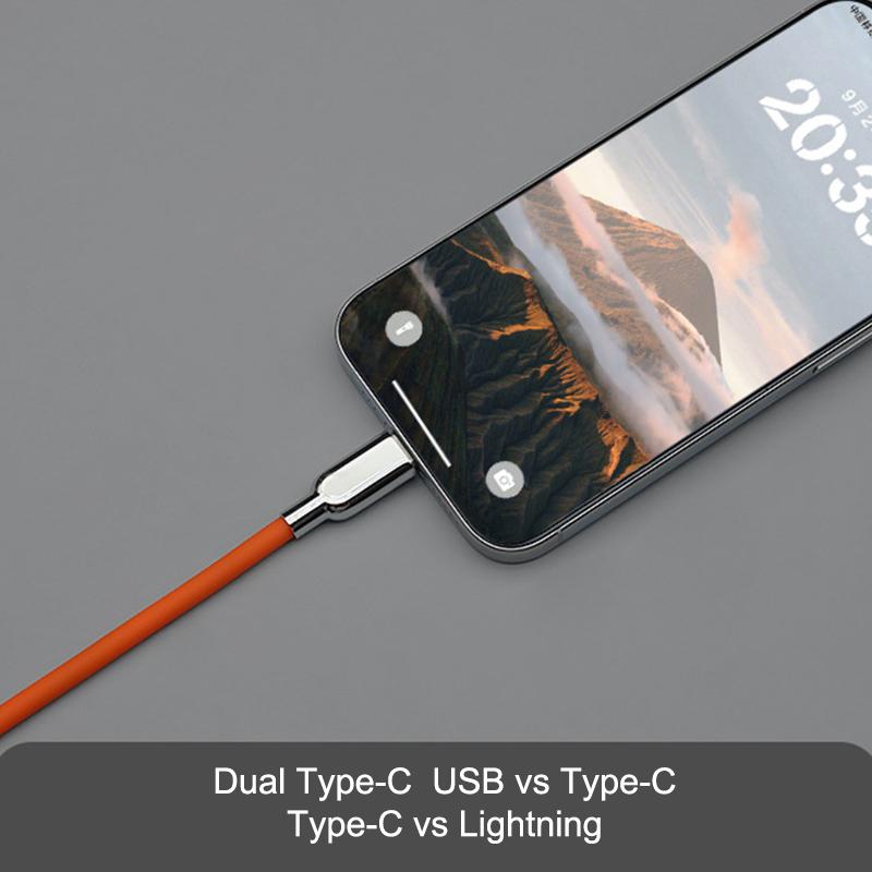240W Pd3.1 Liquid Silicone Usb C Type-C Fast Charging Cable 15 16 17 S23 S24 S25