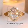 Vintage Hollow Rose Flower Rings For Women Rose Gold Silver Color Engagement Ring Wedding Jewelry Bridal Valentine's Day Gifts