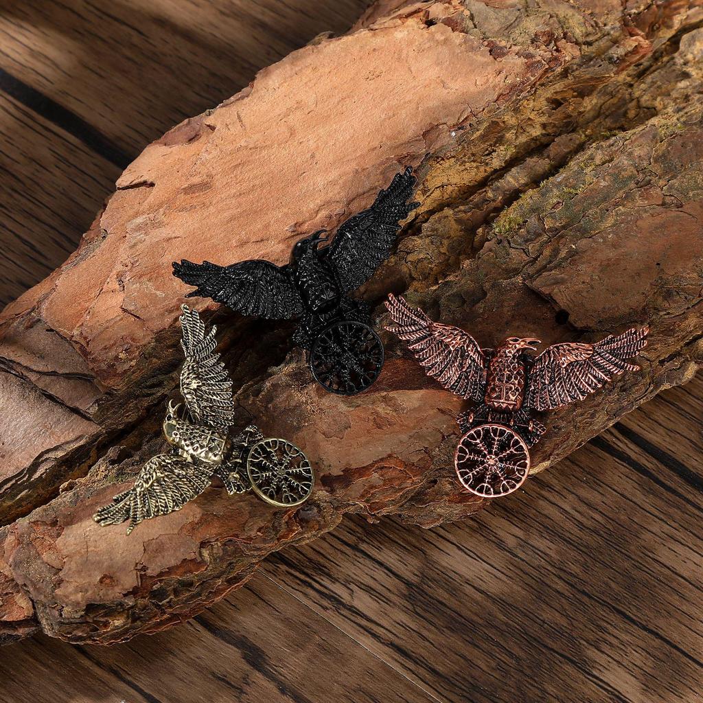 Viking Odin Rune Raven Brooch - Nordic Trench Coat Decoration Pin