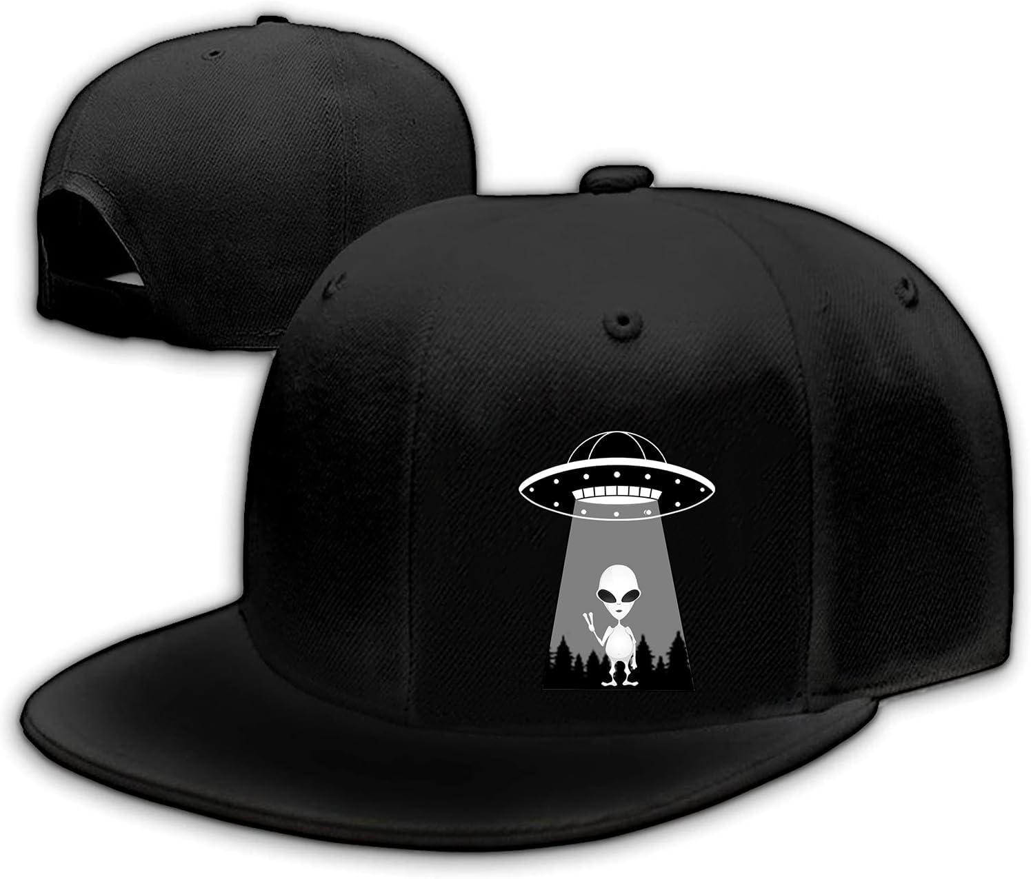 

Кепка Snapback с инопланетянами НЛО для унисекса Кепка с прямым козырьком для мальчика Рюкзак-клик Бейсболка Черный One Size