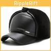 Warm Beat Letter Cap Pu Leather Outdoor Windproof Breathable Protection Sun