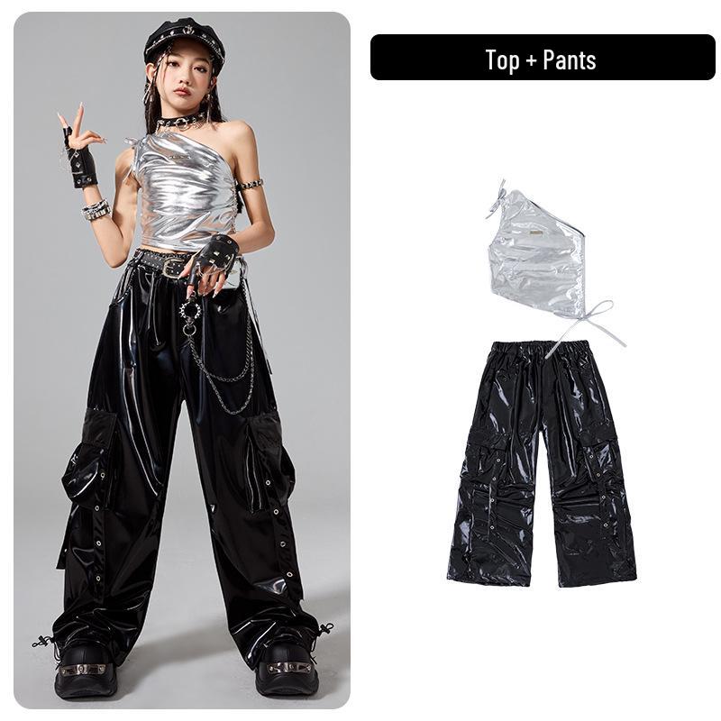 Girls' Trendy Street Dance Outfit - Jazz & Hip Hop Performance Set