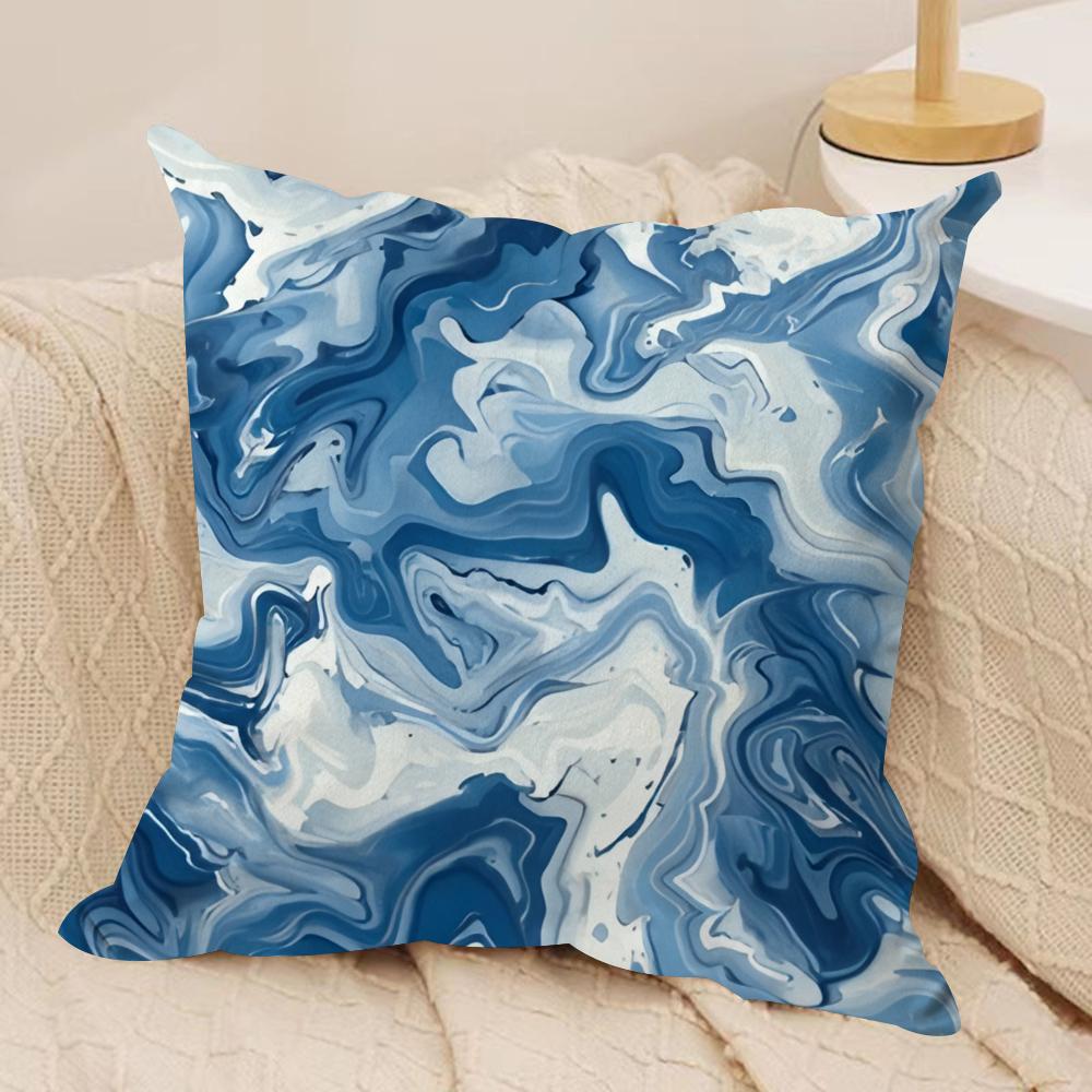 Marble pattern Cushion Cover Soft Plush Fabric DoubleSided Printed Cushion Covers for All Seasons Modern HomeDecor Gift