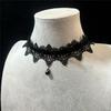 New Sexy Lace Flower Necklace for Women Gothic Punk Velvet Collar Choker Black Waterdrop Pendent Necklace Strap Bow Jewelry