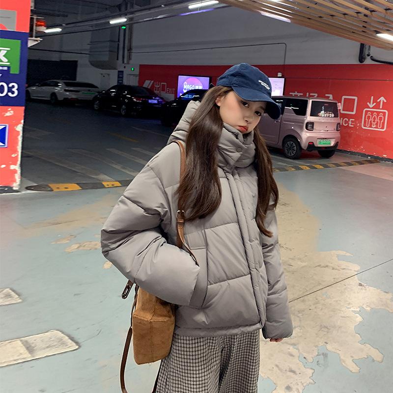 

2025 новая модная свободная и утепленная куртка-пуховик с капюшоном и короткой курткой XXL серый