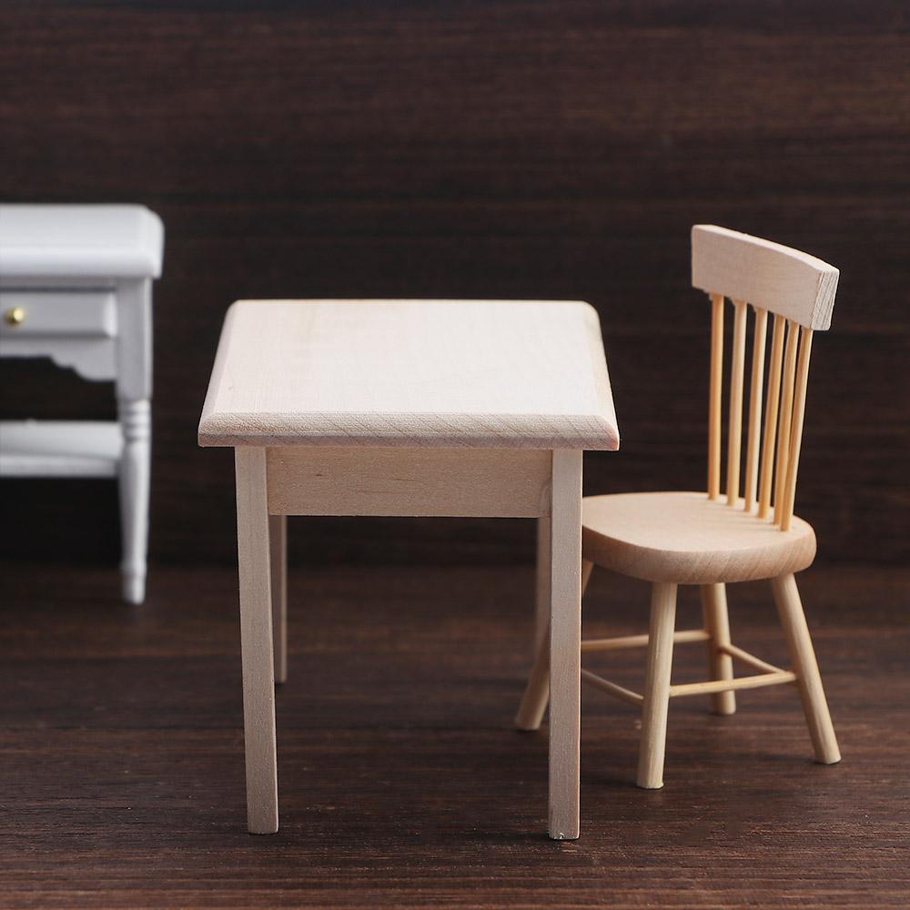 1/12 Scale Ornament Wooden Miniature Decorative Mini Table Dining Room Dollhouse Furniture Chair