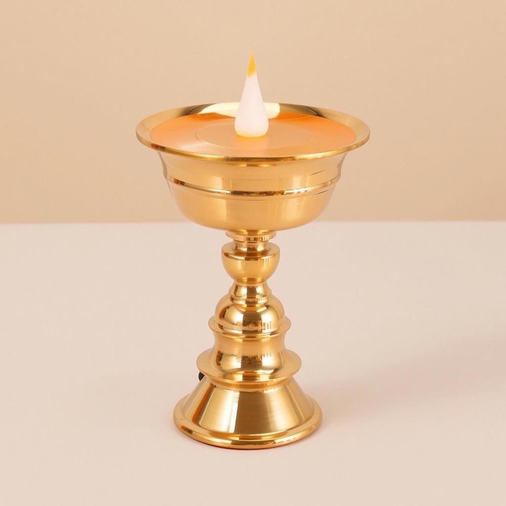 LED Butter Lamp Simulated Flame Tibetan Tone Altar Light for Buddhists, Practitioners,