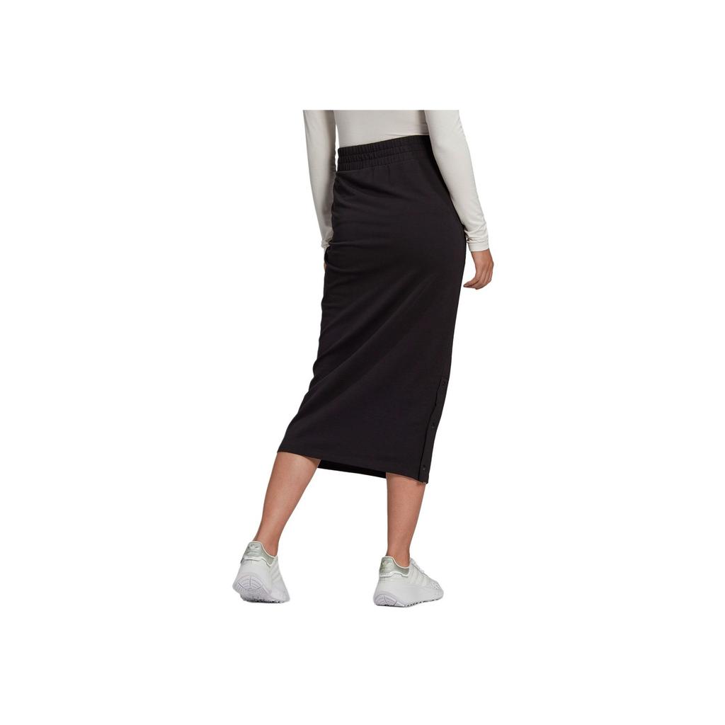 Adidas Originals Sports Lifestyle Serie Bodycon Bequem Logo Atmungsaktiv Lässig Langer Rock Damen Röcke Schwarz GU6977