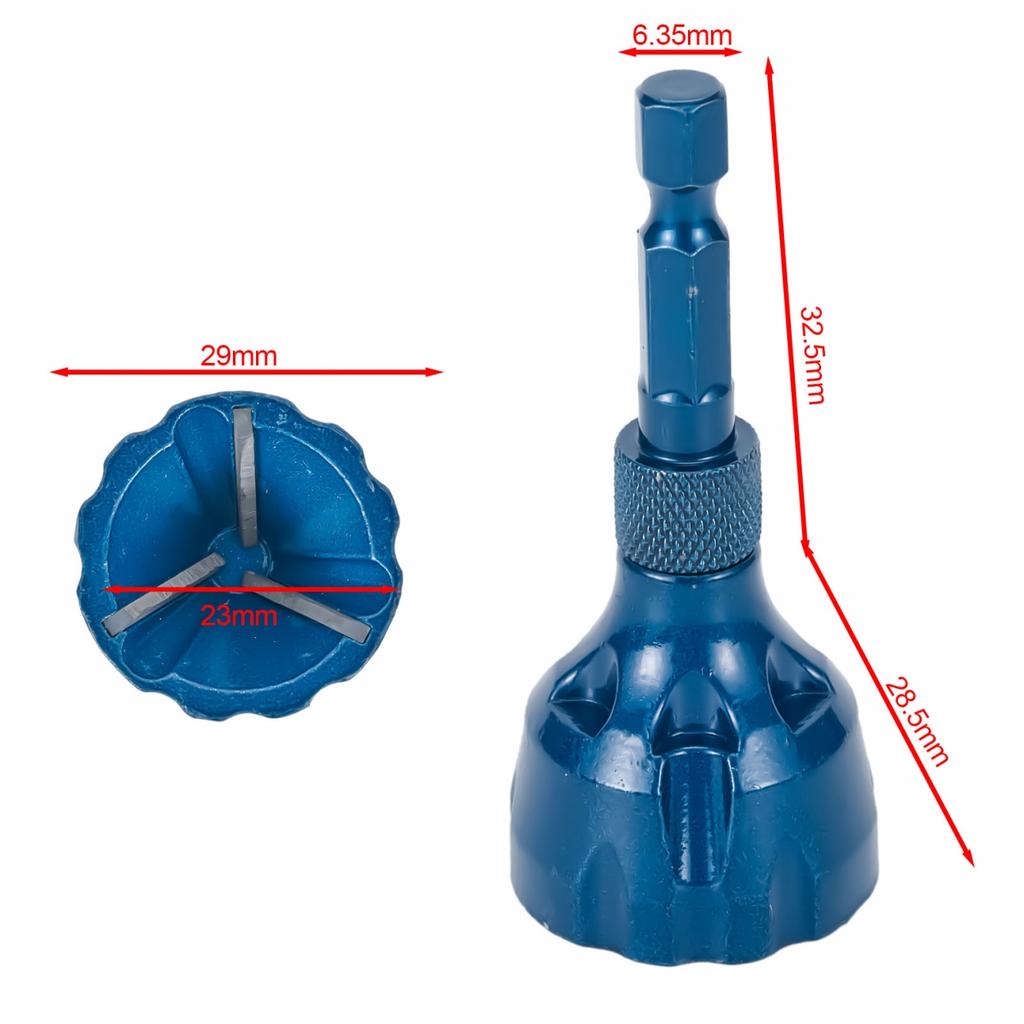 Strumento di pulizia e sbavatura blu per smussatore elettrico con testa di taglio in lega