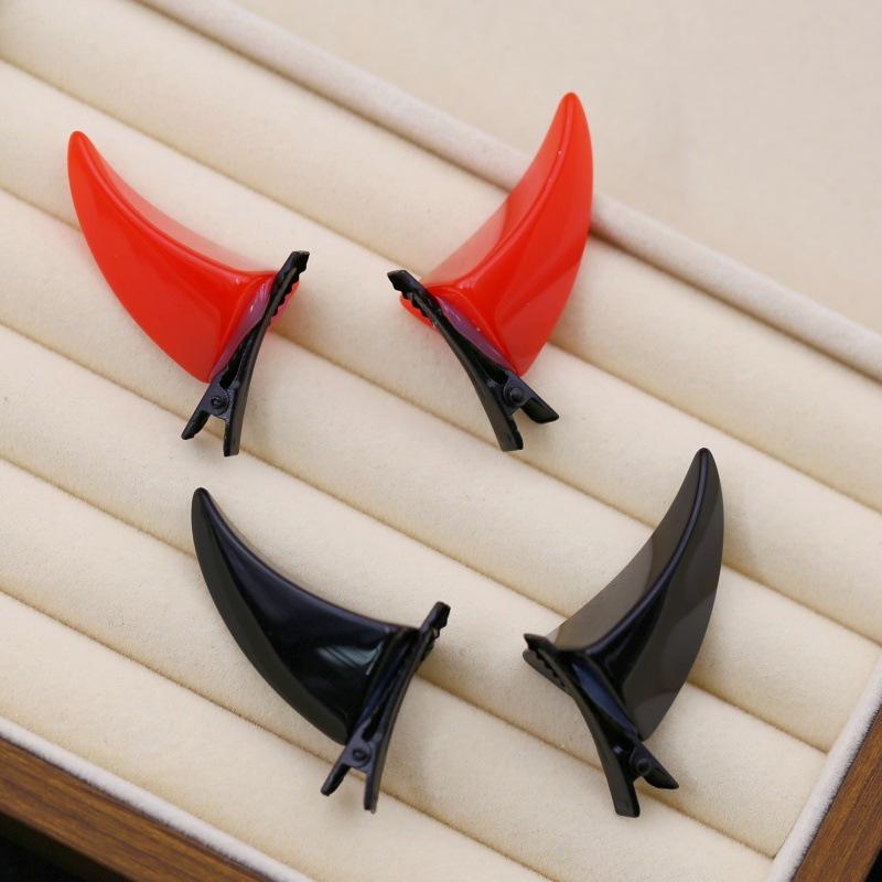 Dark Style Cute Devil Horn Hair Clip Lolita Halloween Accessory Pair