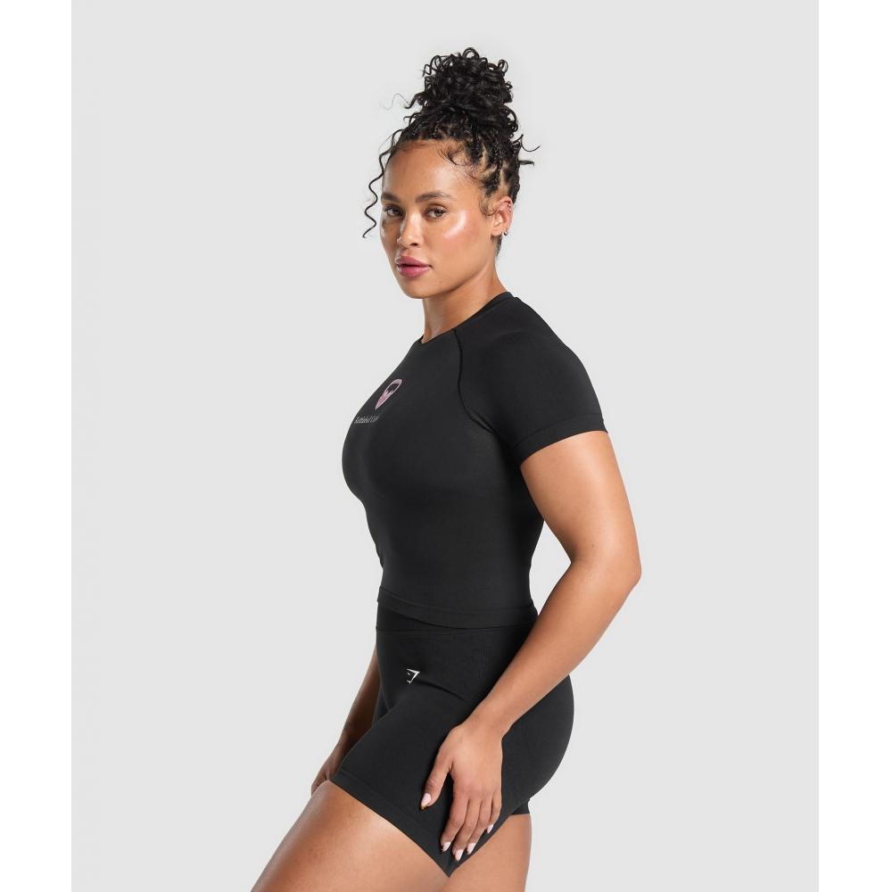 Gymshark Kettlebell Cutie Baby Tee Black B2b2q Bb2j