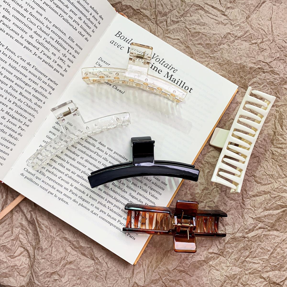 

Корейская версия заколки для волос Medium Hair Grab Янтарная заколка для волос