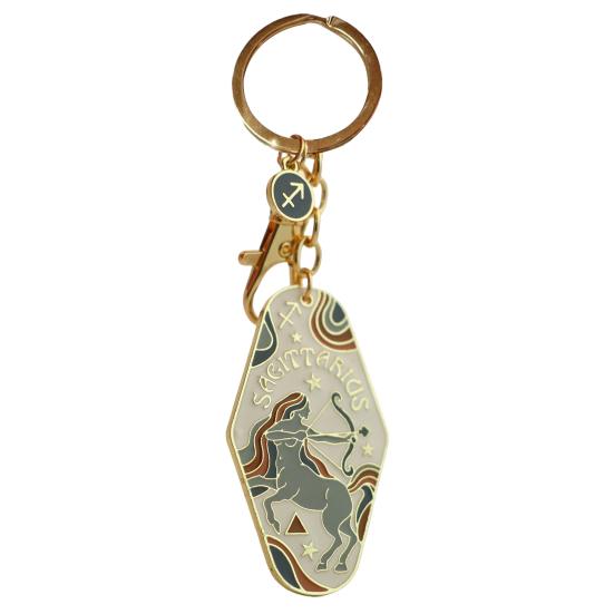 Zodiac Constellation Keychain Bag Bohemian Style Hotel Retro Motel Car