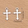 20Pcs Silver Plated Cross Charms Pendants For Jewelry Making Bracelet Diy Handmade Necklace Earrings Accessories