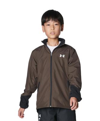 UA HYBRID WOVEN FULL ZIP JACKET Peppercorn White YMD