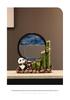 Bamboo Panda Decorative Ornament for Living Room, Office, or Entryway