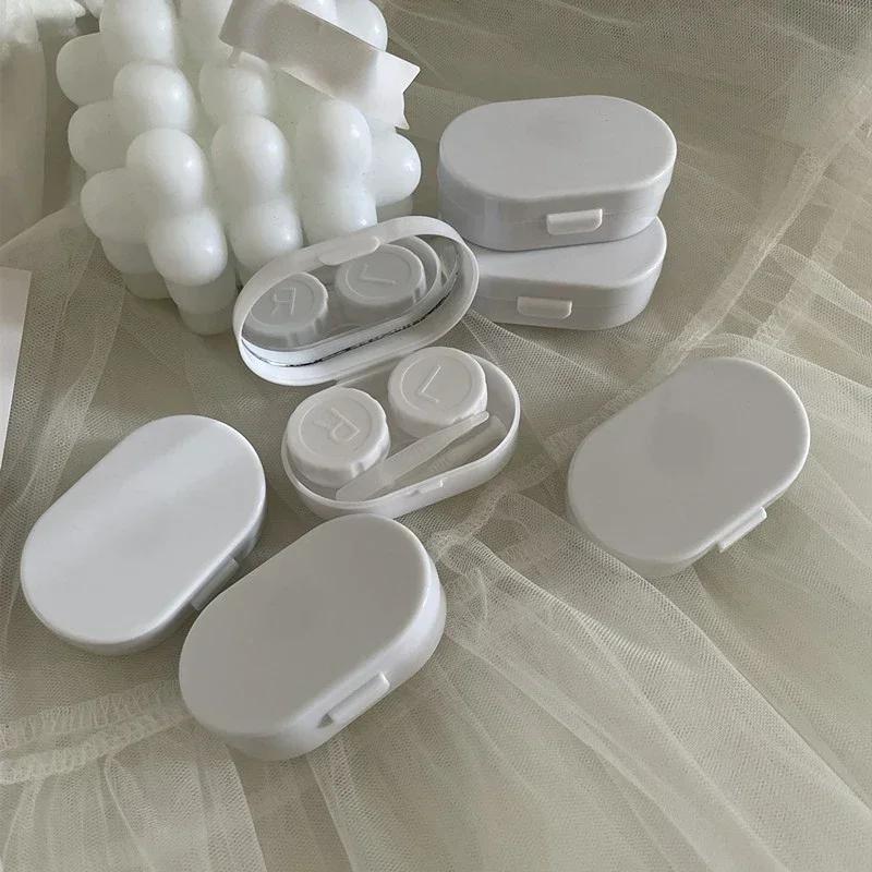 Candy Color Portable Mini Contact Lens Case Easy Carry Lenses Storage Box Eye Care Container with Mirror Lenses Box
