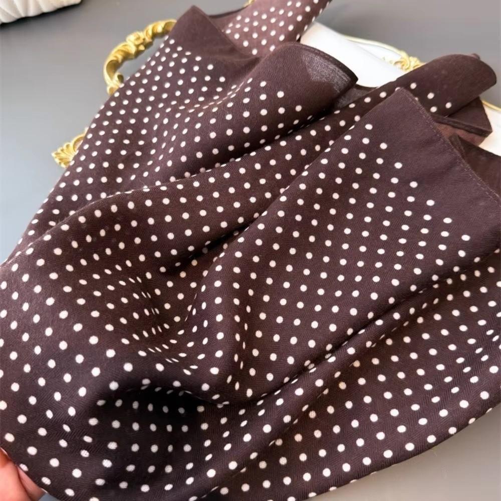 New 65*65cm Head Scarf Cotton Feel Polka Dot Foulard Bandana Women Hijab Square Neckerchief Headscarf Spring Autumn Wraps