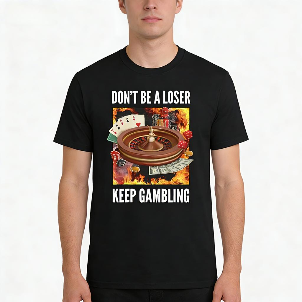 2026 SpringSummer Fashion Pure Cotton Funny Wheel of Misfortune Emoticon and Poker Pattern Mens TShirt