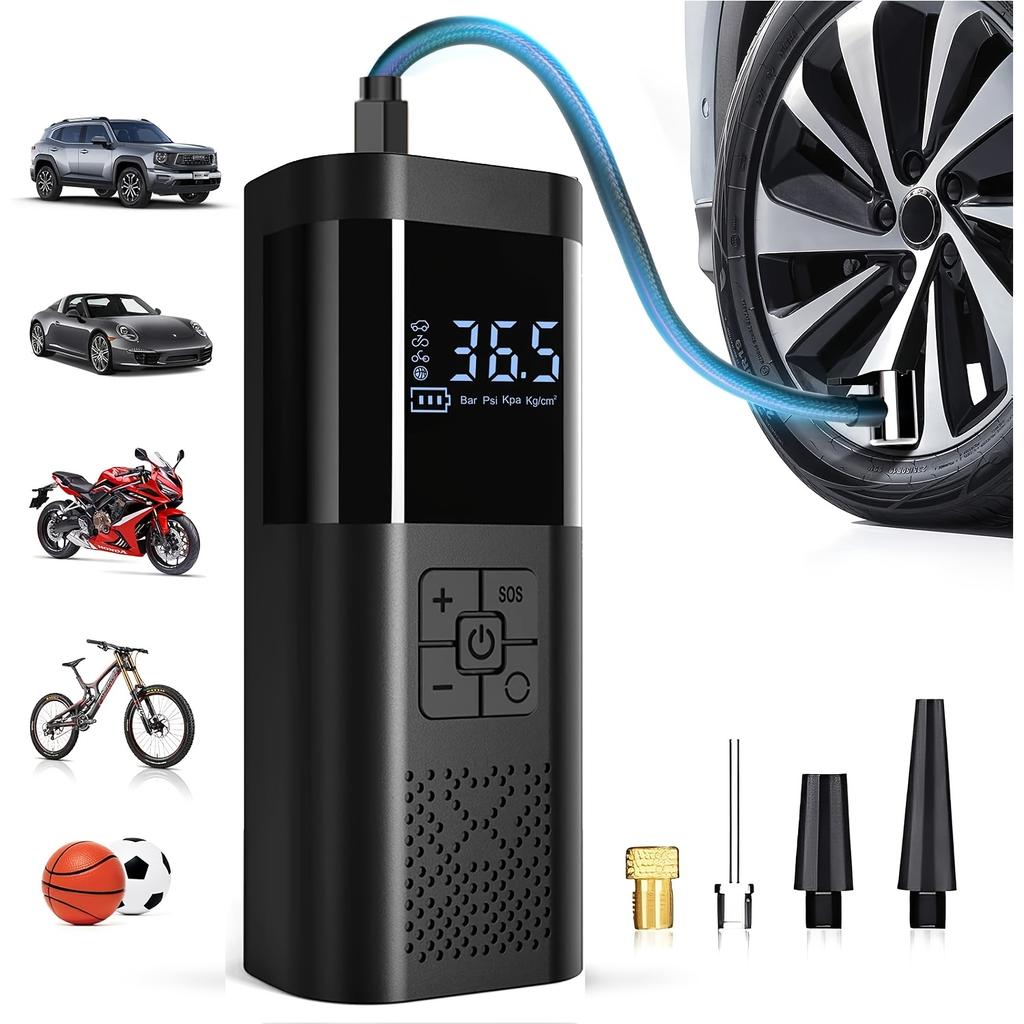 1PC Car Air Pump Car Portable Intelligent Wireless Digital Display Pump Multifunctional Tire Emergency Pump
