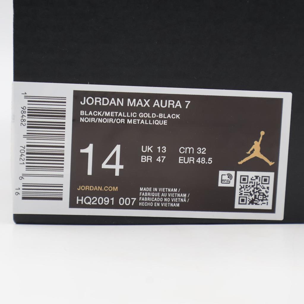 HQ2091-007 Nike Jordan Max Aura 7 Black Black Metallic Gold (Men's)