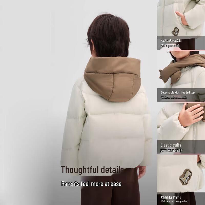 BOSIDENG Kids' Detachable Hood Down Jacket