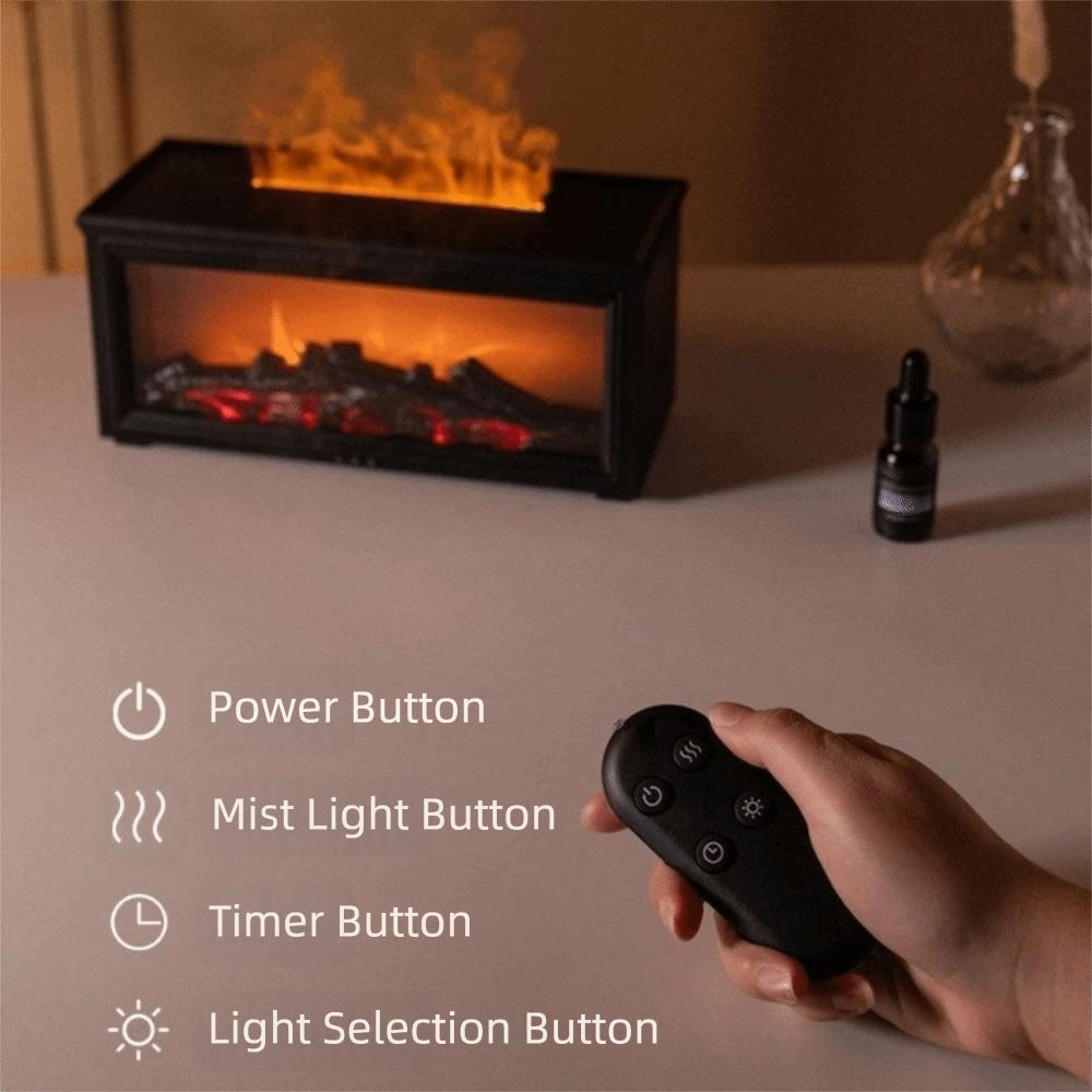 Remote Control Essential Oils Humidifier 7 Colors Simulated Fireplace Diffuser  Home