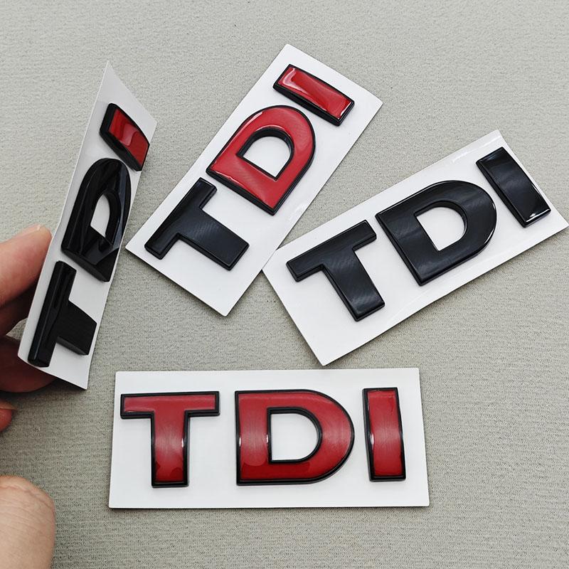 3D ABS Black Red Logo TDI Emblem Car Rear Trunk Badge for VW TDI Letters Sticker Accessories zd1