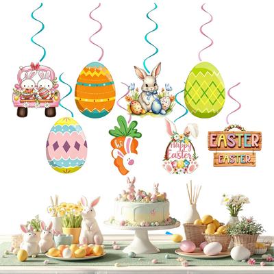 Easter Banner Bunny Egg Pattern Garland Colorful Easter Banner Decorations For Home Farmhouse Fireplace Tree Wall Window Spring