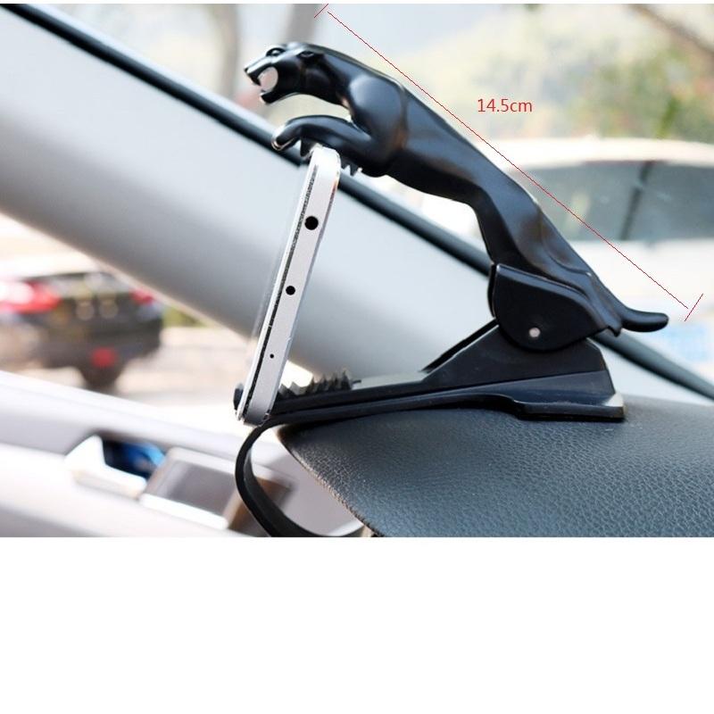 

Leopard Design Cellphone Stand Multi-function Buckle Type Mount Car Phone Holder black