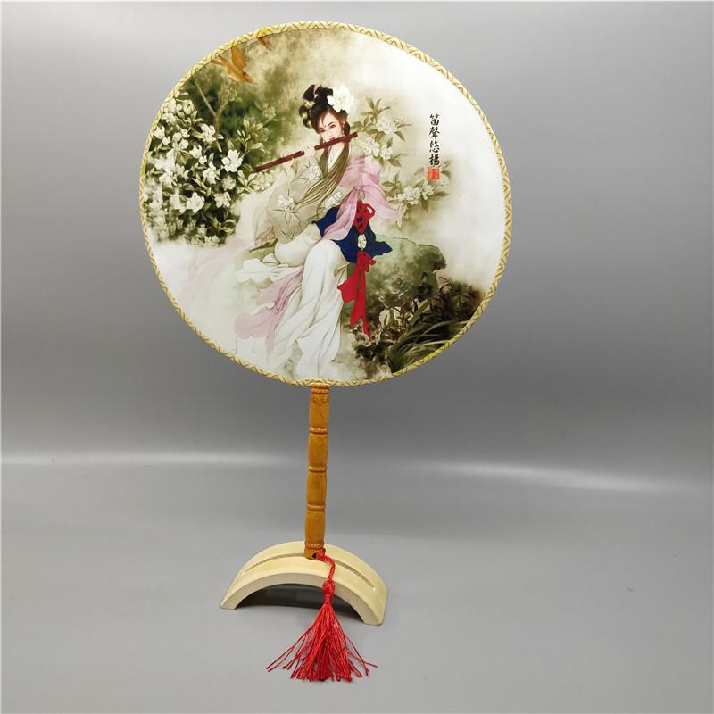 Chinese Durable Base Bamboo Folding Hand Fan Display Stand Folding Hand Fan Stand Display Holder Home Decoration