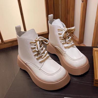 Women Boots 2024 Winter New Plush Warm Short Boots Thick Soled Shoes Fashion British Style Lace Up Anti Slip Comfort Ankle Boots