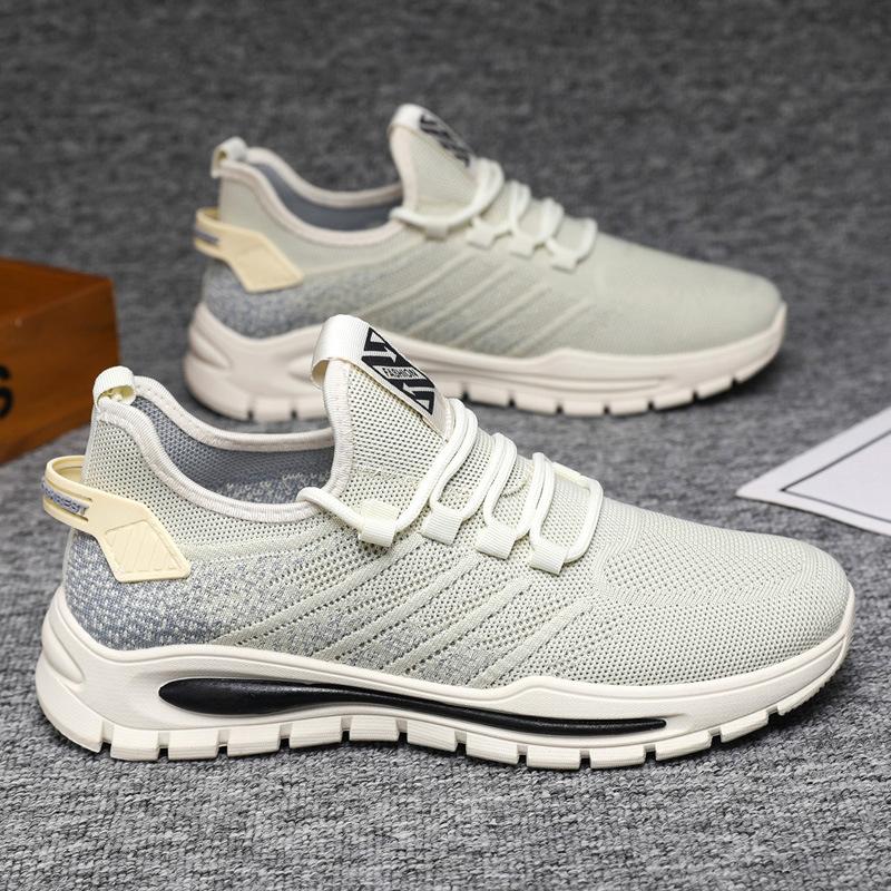 

Spring and autumn genuine men s shoes fly-woven mesh breathable Korean version light and versatile Forrest Gump shoes sports shoes light 44