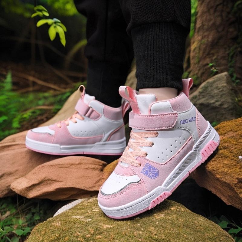 Girls board shoes 2025 new running shoes medium big boys Velcro fashion casual shoes school children's shoes