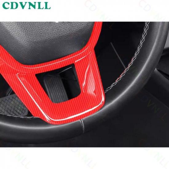 Steering Wheel Strip Panel Cover Trim 1X For Honda HR-V -24 Red Carbon Fiber
