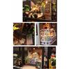 Moin Moin Dollhouse Miniature DIY Kit Set: Coffee Shop with Plants | Two-Story Modern | Medium | LED Light + Acrylic Case (Product Code: 2008DH193)