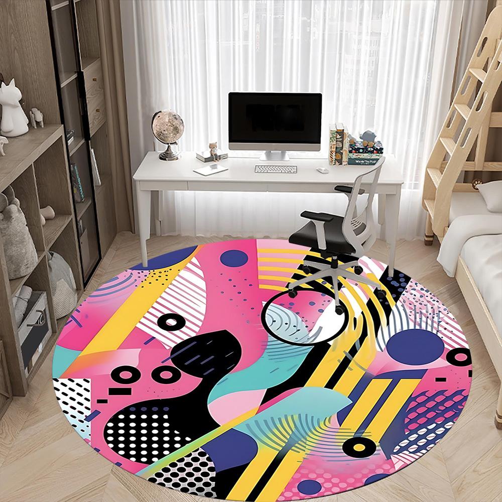 1pc Abstract Art Print Chair Carpet for Office Non Slip, Lightweight, Machine Washable Rug for Office Holiday Decor