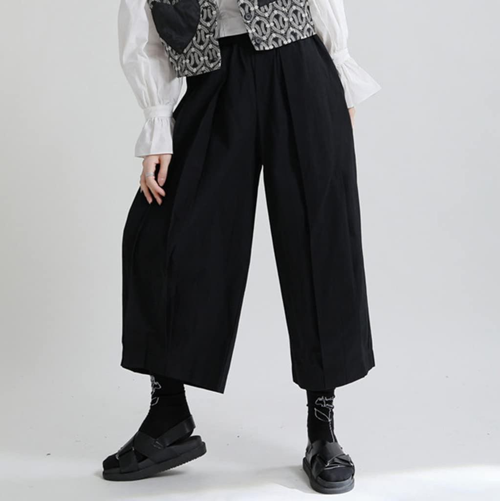 SISOFTLY Wide Leg Loose Gaucho Long Ankle Casual Balloon Solid Elastic Loose Fit One Women's Pants, Fit, Spring/Autumn Pants, Pants, Pants, Pants,