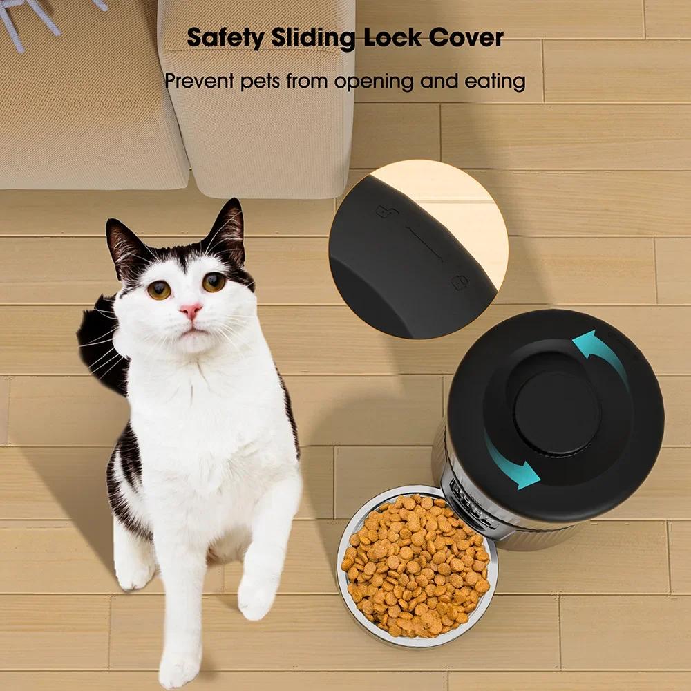 3L Button Smart Automatic Pet Feeder with Steel Bowl Can Timing for Dog Cat Auto Feeding Bowl Pet Dry Food Dispenser