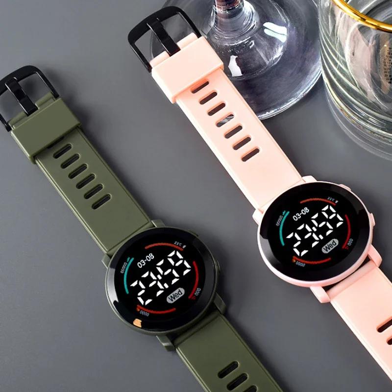 Par Klockor Mode LED Digital Klocka för Män Kvinnor Sport Silikon Casual Klocka Elektronisk Klocka Ny Pojkar Flickor Student Klocka