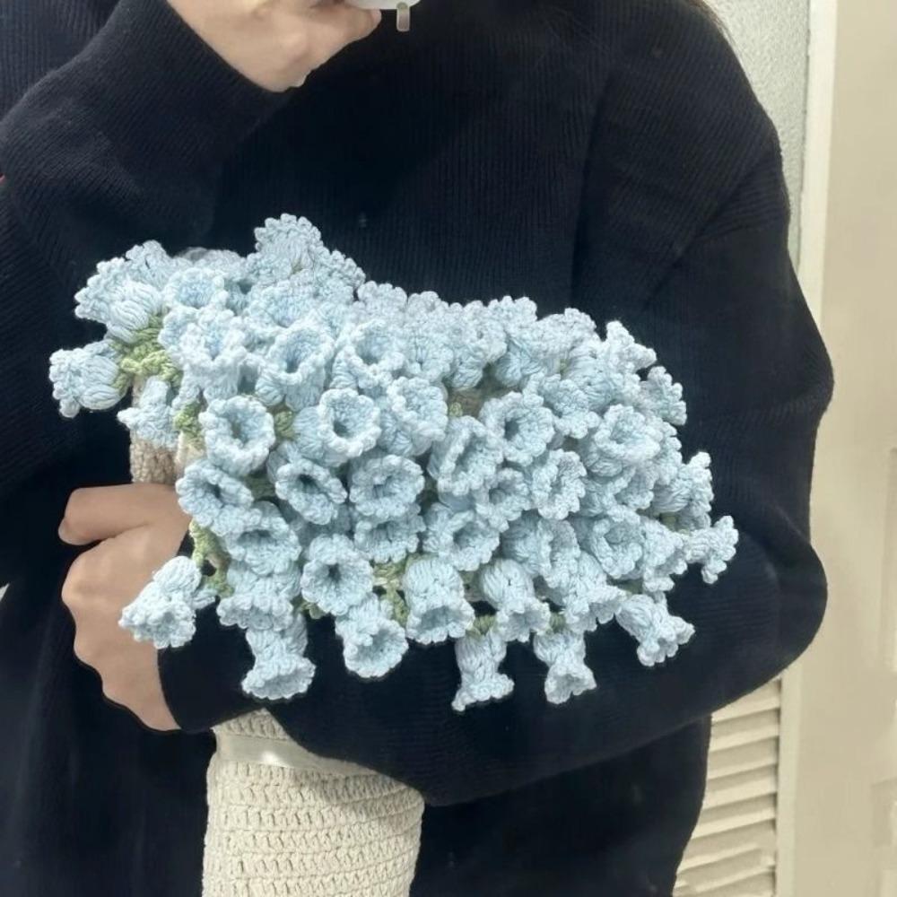 Fashion Knitted Flower Blanket Finished Flower Hugging Blanket Orchid Nap Blanket  Mother's Day