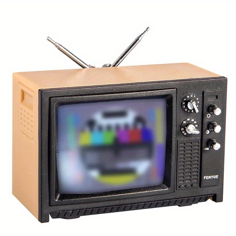 DollHouse Mini Retro TV Toy Ornaments Miniature Simulation Furniture for Living Room Decoration
