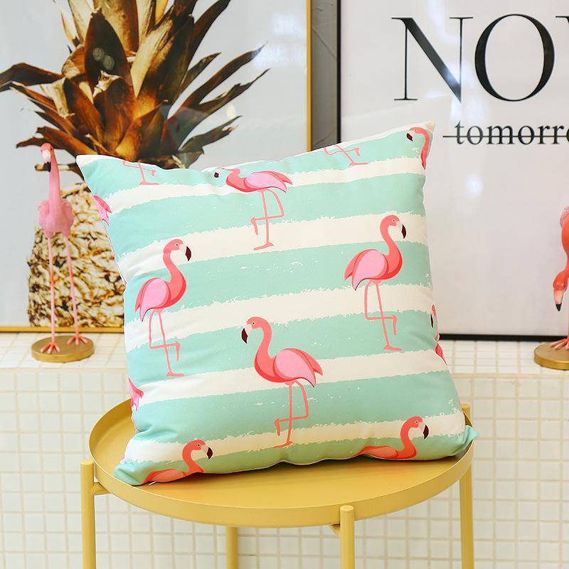 Small Fresh Flamingo American Pastoral Nordic Style Pillow Set Car Sofa Cushion Pillow Cover Does Not Include Pillow Core