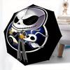 1 Automatisches Öffnen Jack Skellington, Kürbiskönig-Thema, Bunter 8-Rippen Tragbarer Regenschirm für Damen und Herren, Ein Kompakter Begleiter für den täglichen Weg