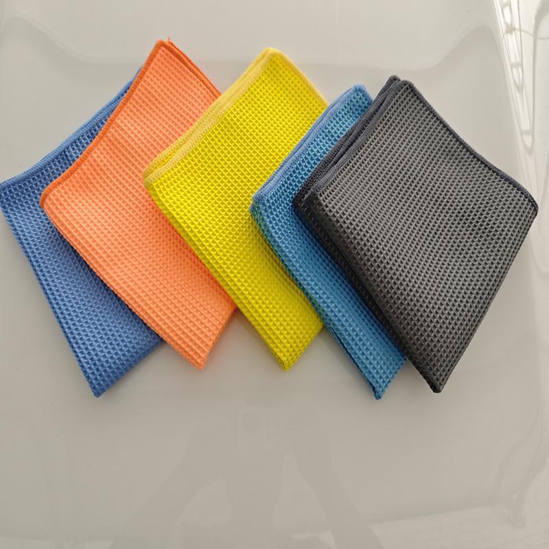 Cross-Border Fine Fiber Waffle Weave Absorbent Glass & Car Detailing Towel