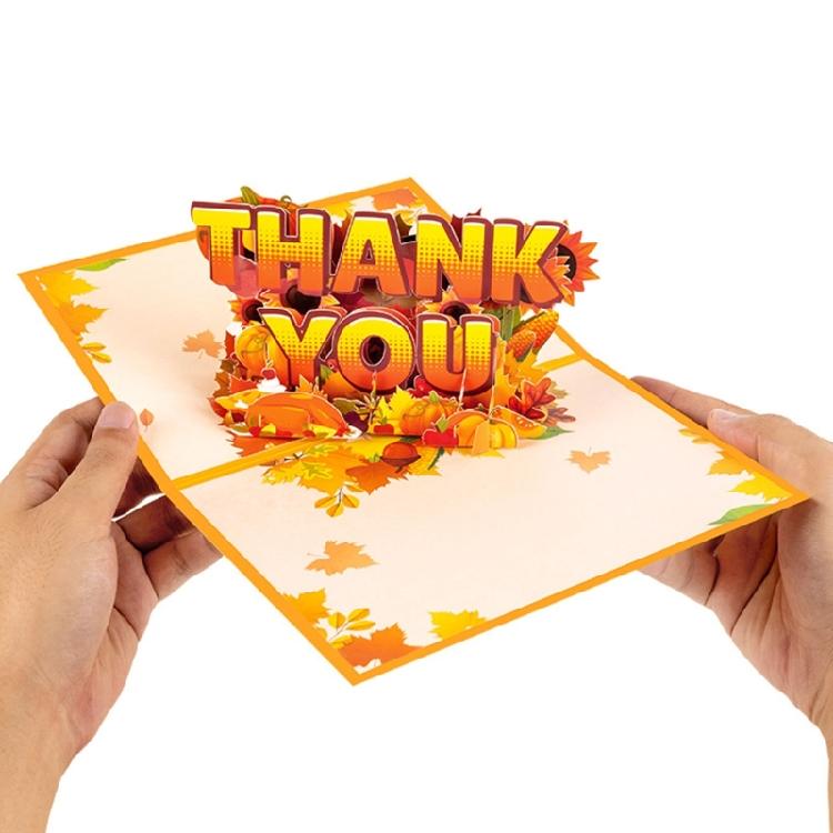 Popup Thanksgiving Card with Envelope Fall Harvest Artwork Paper Invitation Card For Autumn Celebration Family Gifts