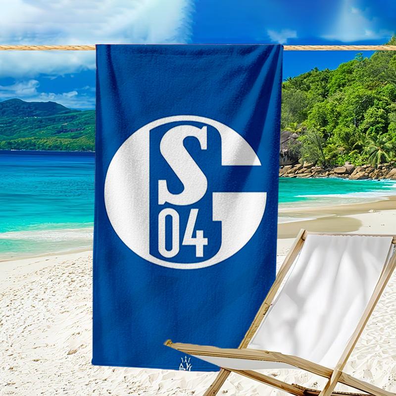 Asciugamano da Spiaggia in Microfibra Stella Splendente dell'FC Schalke, Leggero e Asciugatura Rapida, per Viaggi Estivi, Essenziale per la Spiaggia, Piscina all'Aperto