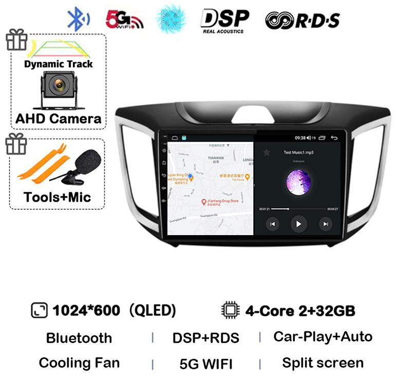 

Android 14 Carplay Автомагнитола Радио Для hyundai Creta ix25 2015 2016 2017 2018 2019 2din Мультимедиа Видеоплеер GPS Головное устройство