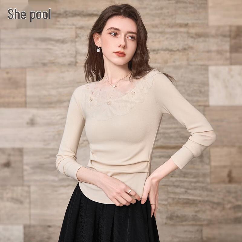 Women s Elegant Mesh Panel Long Sleeve T-Shirt XL